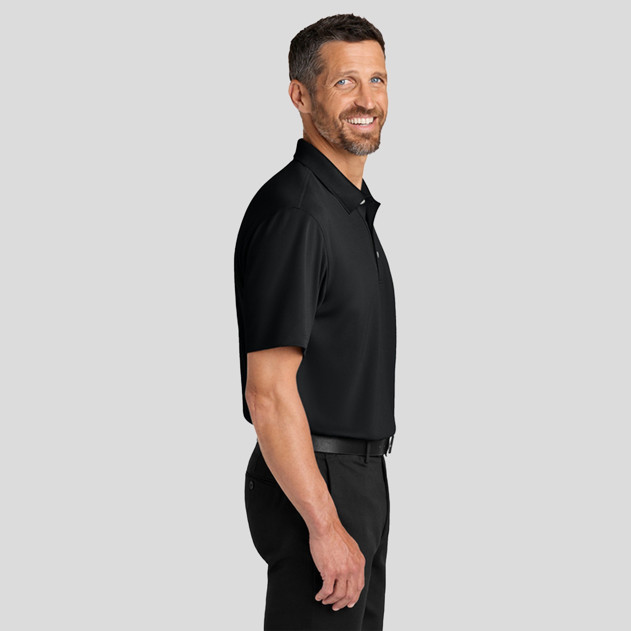 Men's Dry Zoneยฎ Stain-Release Grid Polo | Deep Black